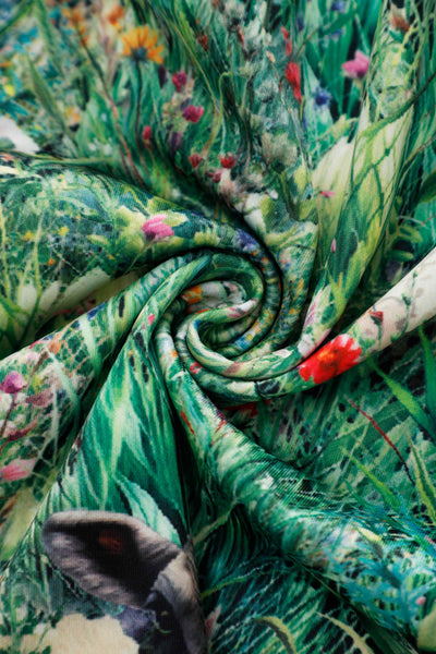 Fabric of Aisley Dinosaur Extinction Pleated Midi Skirt