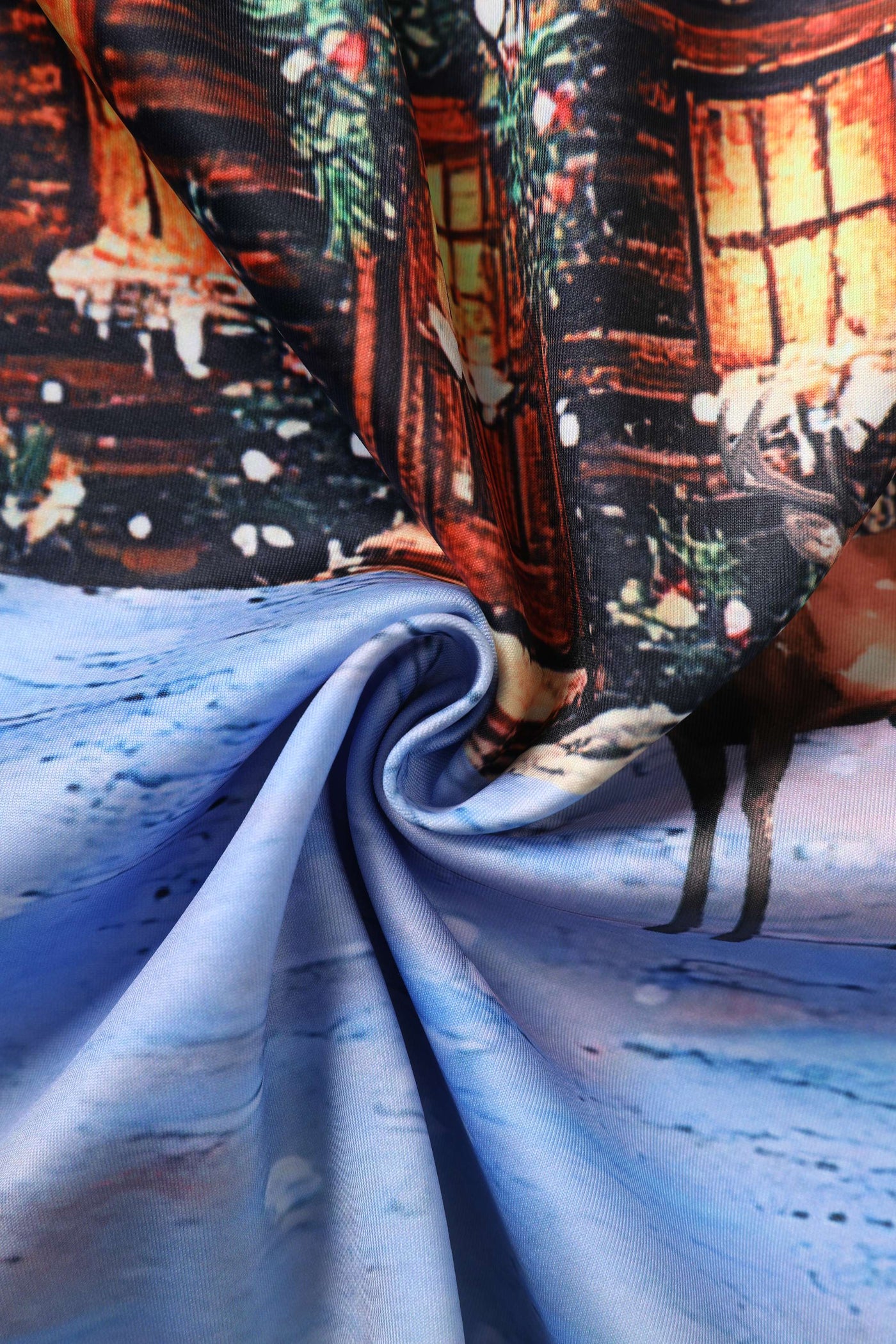 Fabric of Aisley Snowy Christmas Night Reindeer Midi Skirt