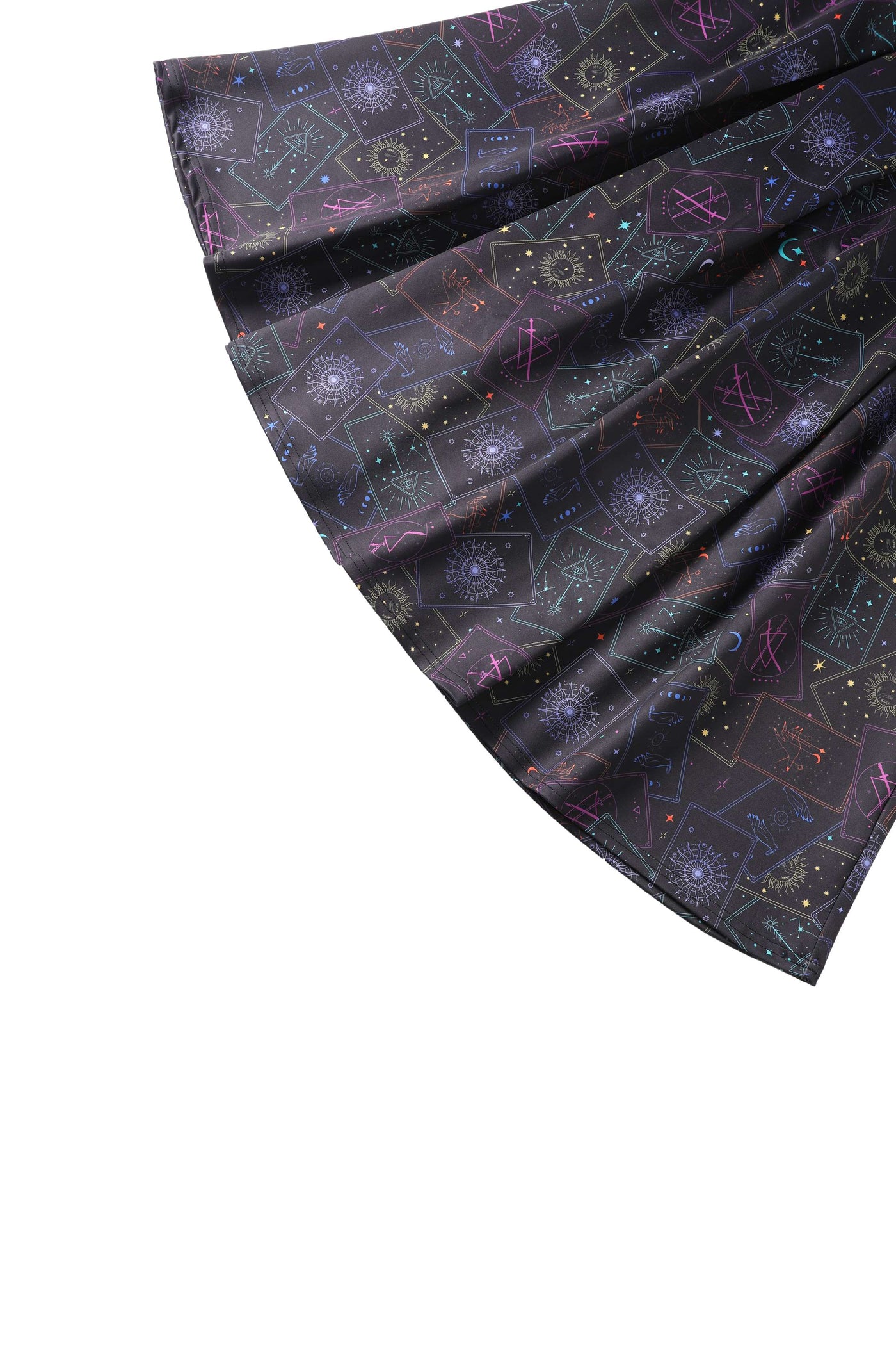 Close up view of Aisley Tarot Card Black Midi Skirt