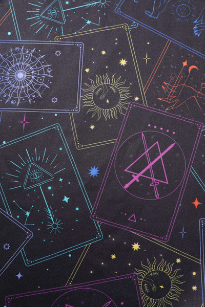 Pattern of Aisley Tarot Card Black Midi Skirt