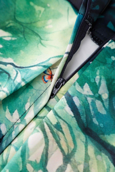 Zipper of Aisley Woodland Creature Pleated Midi Skirt
