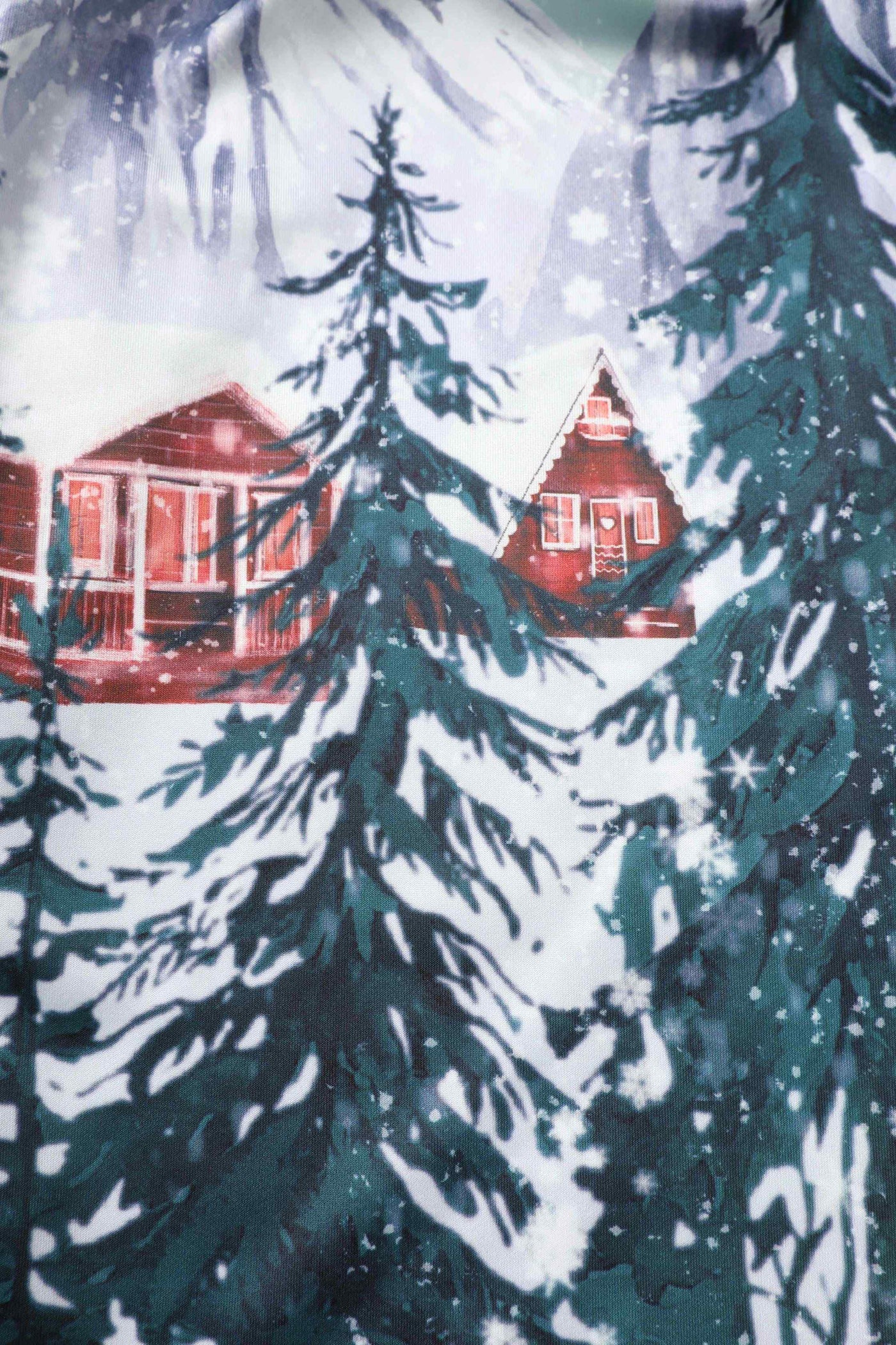 Close up  view of Alpine Forest Flared Dress