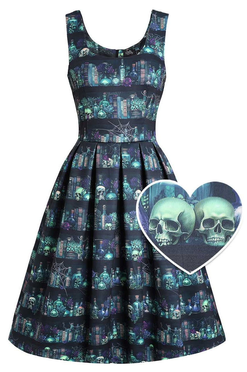 Front view of Amanda Black Magic Swing Dress