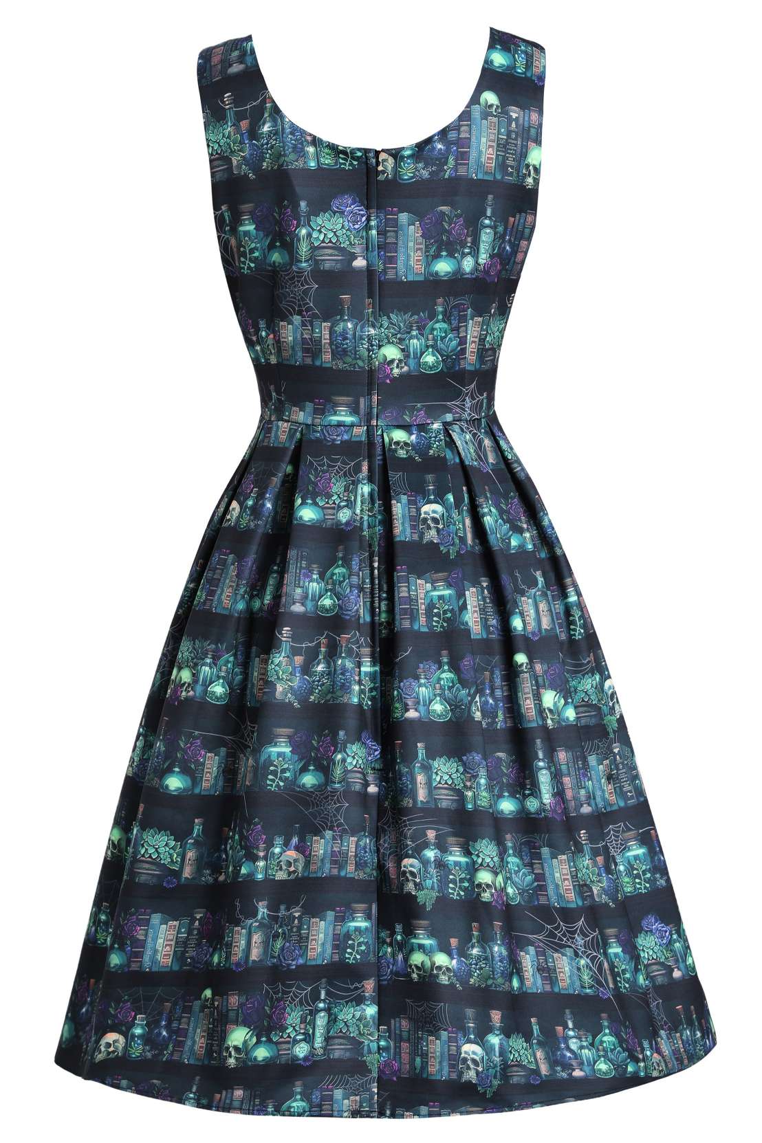 Back view of Amanda Black Magic Swing Dress