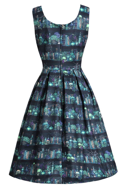 Back view of Amanda Black Magic Swing Dress