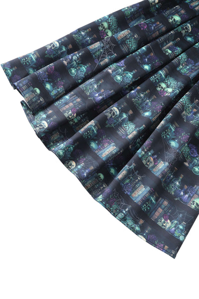 Close up view of Amanda Black Magic Swing Dress