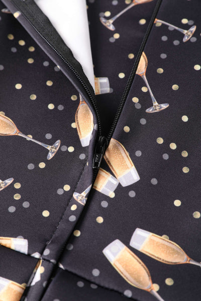 Zipper of Amanda Champagne Swing Dress