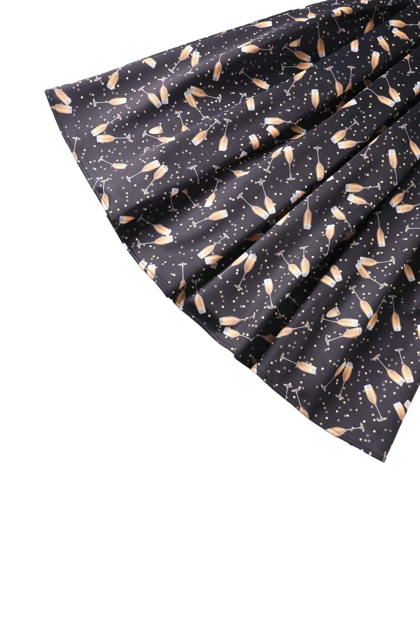 Close up view of Amanda Champagne Swing Dress