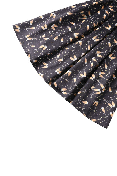 Close up view of Amanda Champagne Swing Dress