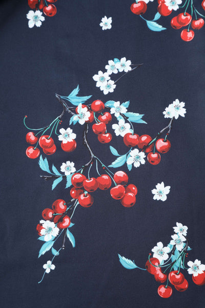 Pattern of Amanda Cherry Navy Blue Flared Dress