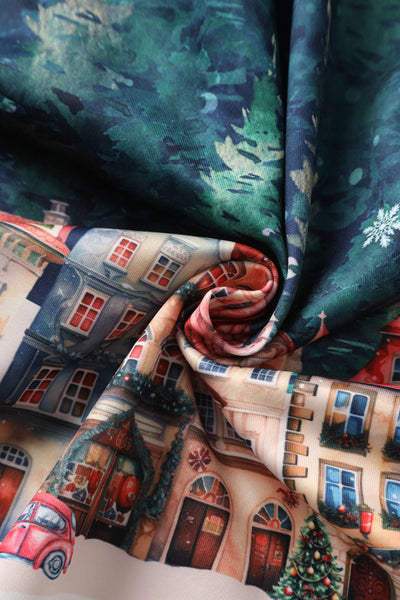 Fabric of Amanda Chrismas Eve Flared Dress In Blue