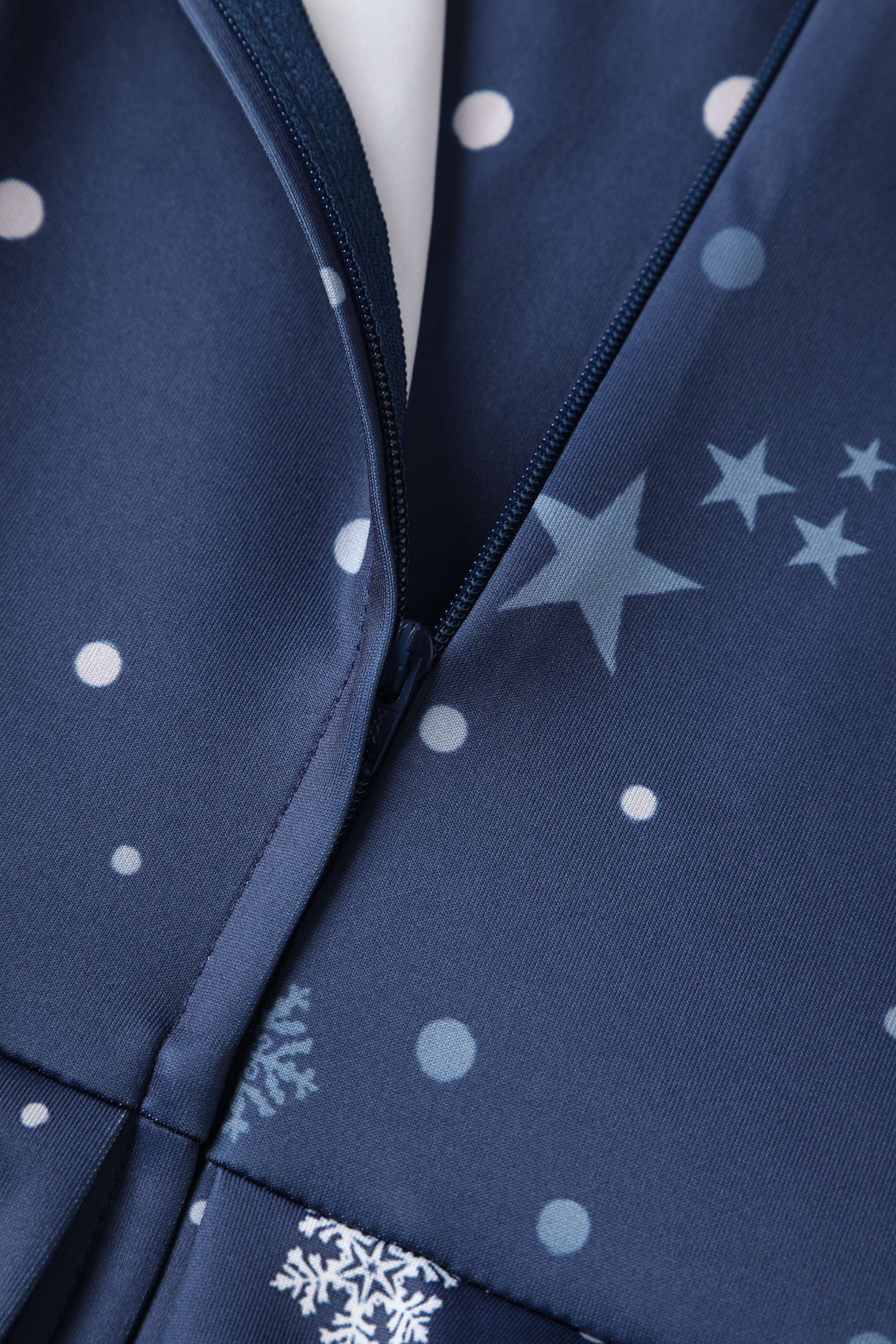 Zipper of Amanda Chrismas Eve Flared Dress In Blue