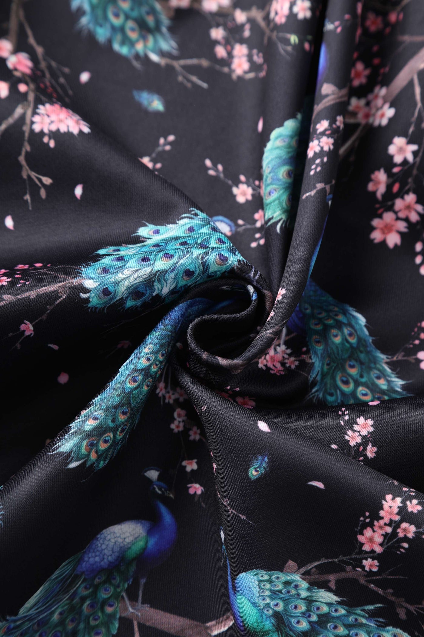 Fabric of Amanda Peacock Swing Dress In Dark Blue