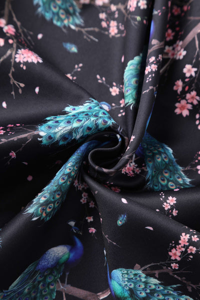 Fabric of Amanda Peacock Swing Dress In Dark Blue