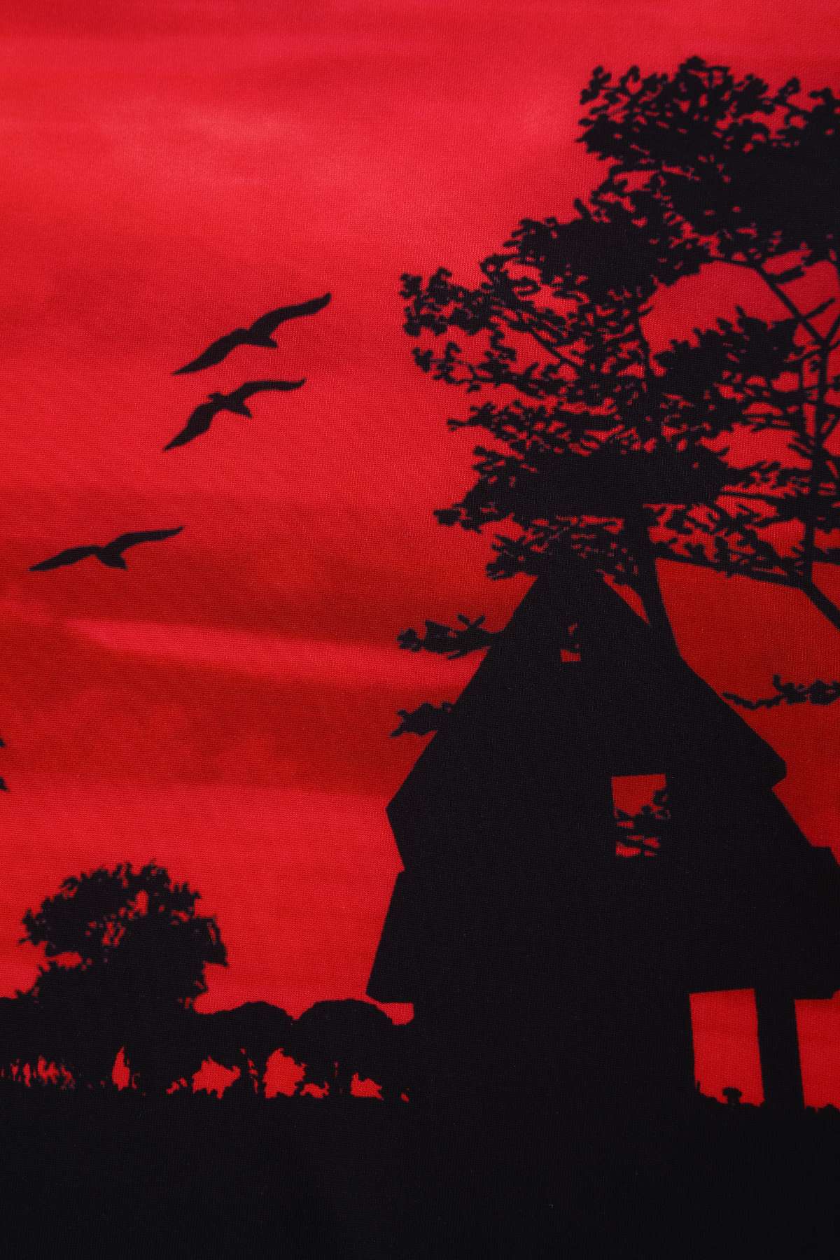 Pattern details of Amanda Red Sunset Flared Dress