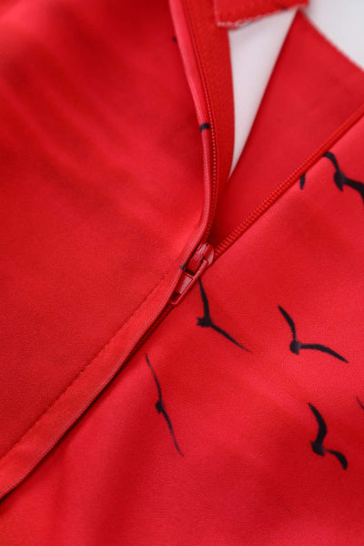 Zipper of Amanda Red Sunset Flared Dress