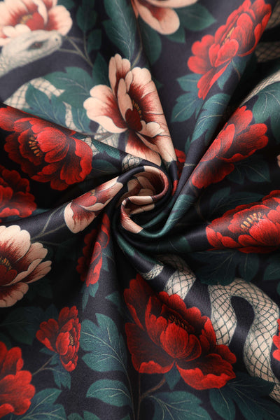 Fabric of Amanda Rockabilly Rose & Snake Print Dress