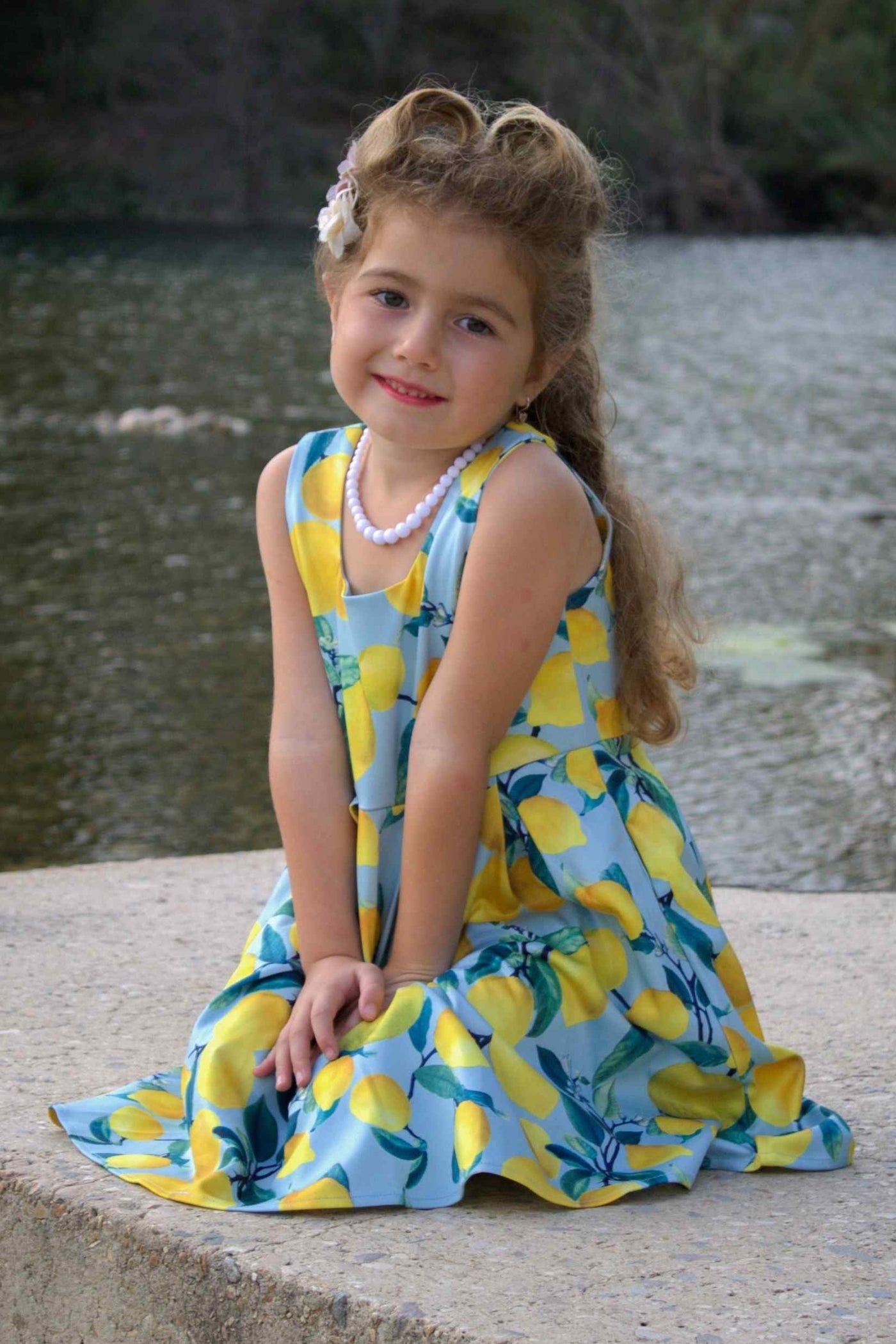 Kids Summer Lemon Swing Dress