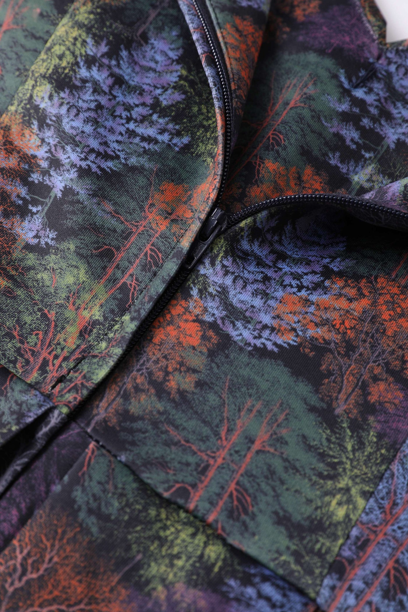 Zipper of Autumn Foliage Off Shoulder Dress