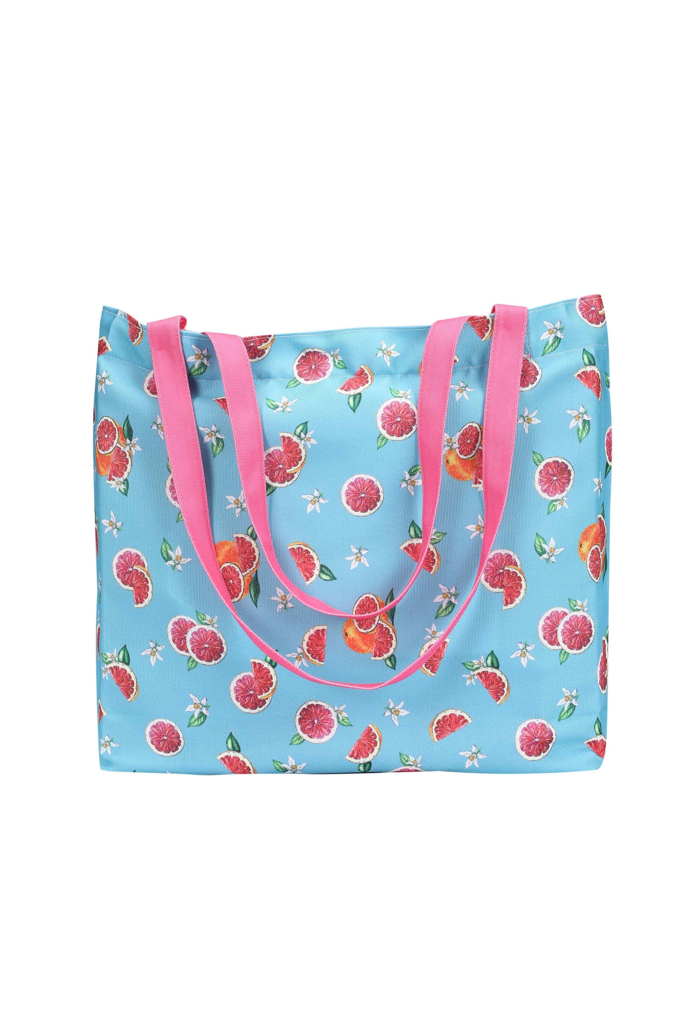 Baby Blue Grapefruit Print Tote Shopping Bag