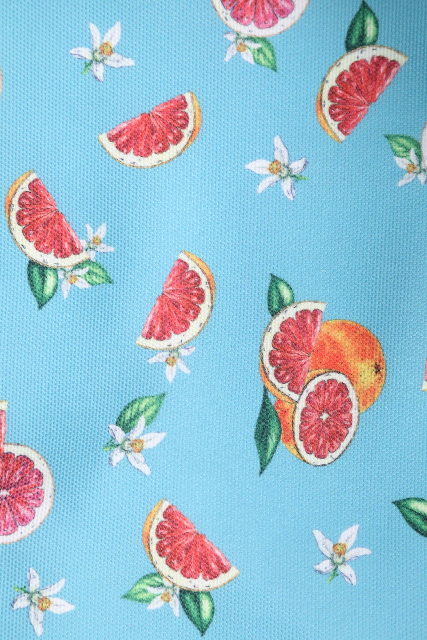 Baby Blue Grapefruit Print Tote Shopping Bag