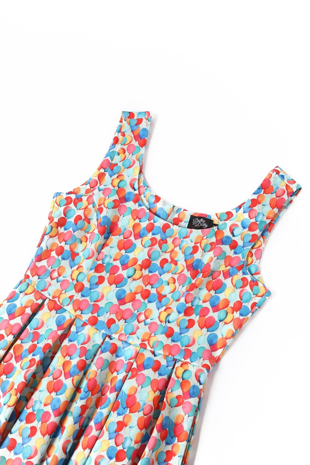 Close up view of Balloon Sky Flared Dress