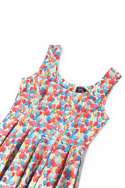 Close up view of Balloon Sky Flared Dress