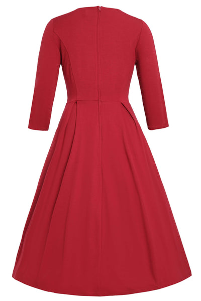 Back view of Beatrix Burgundy Formal Dress