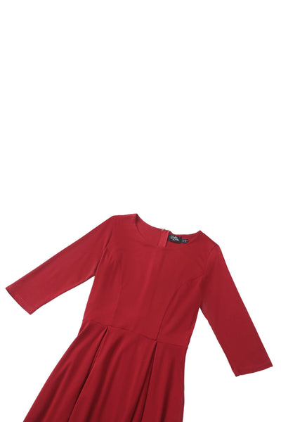 Close up view the top of Beatrix Burgundy Formal Dress