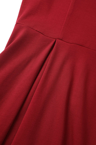 Plain print of Beatrix Burgundy Formal Dress