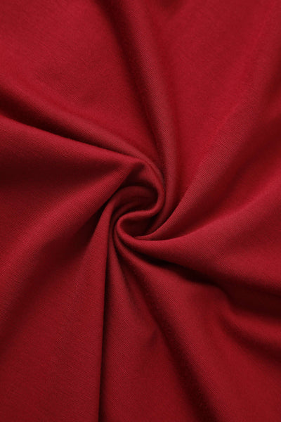 Fabric of Beatrix Burgundy Formal Dress
