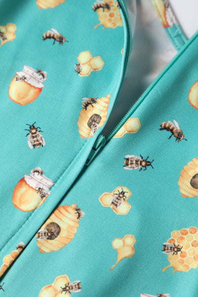Close up view of Bee & Honey Short Sleeved Dress