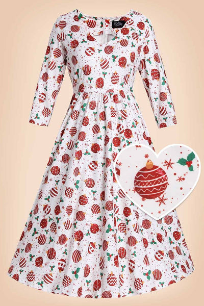 Billie Red Bauble Long Sleeved Dress