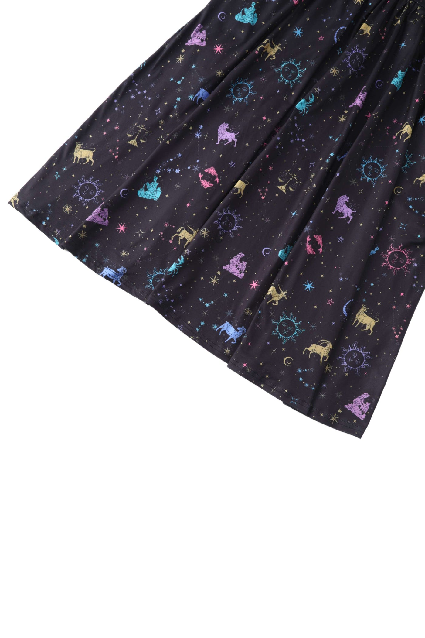 Close up view of Billie Sparkly Horoscope Black Dress