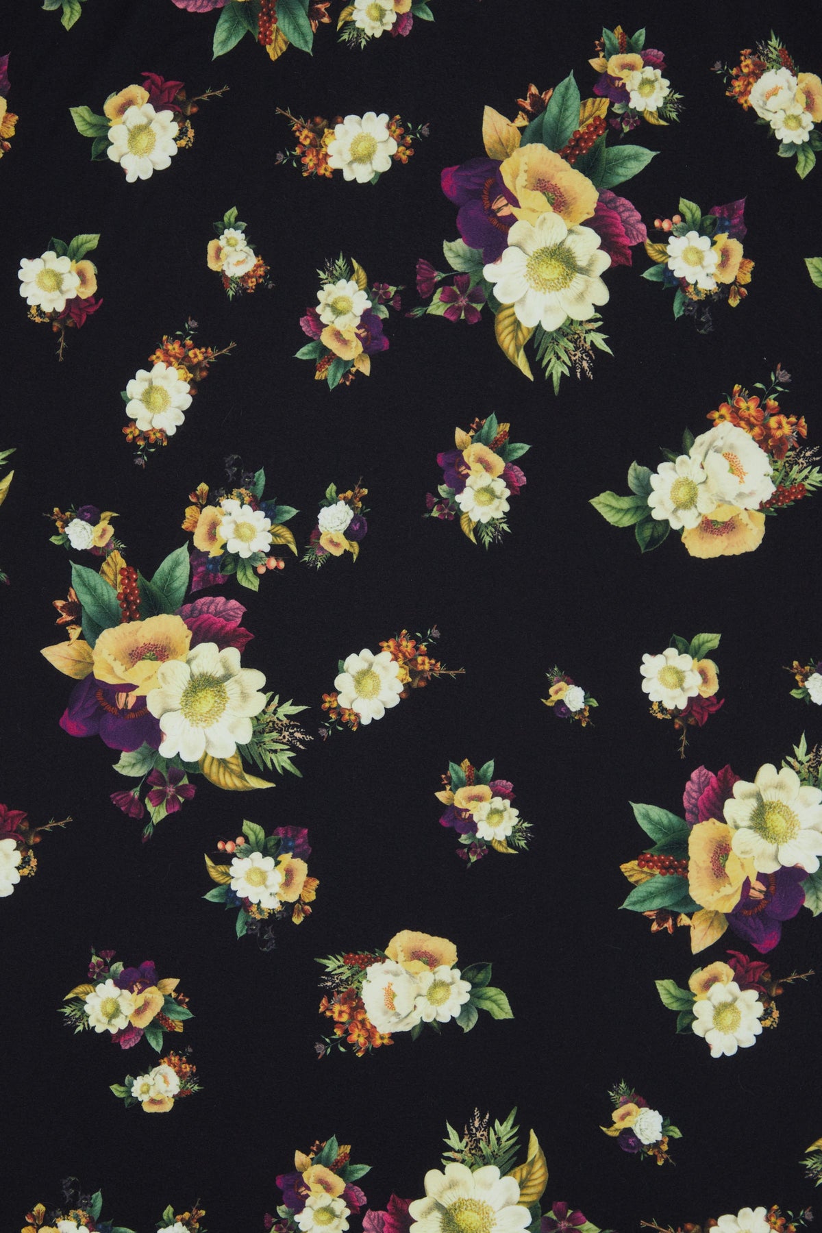 Scarlette Black & Yellow Floral Mid Calf Dress