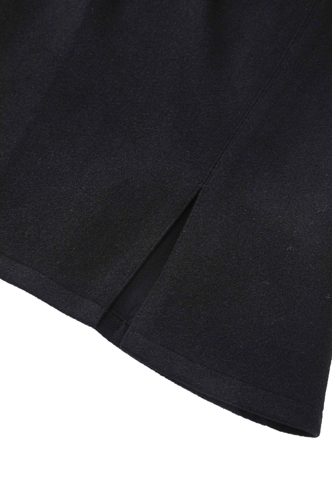 Close up view of Black Cape Jacket