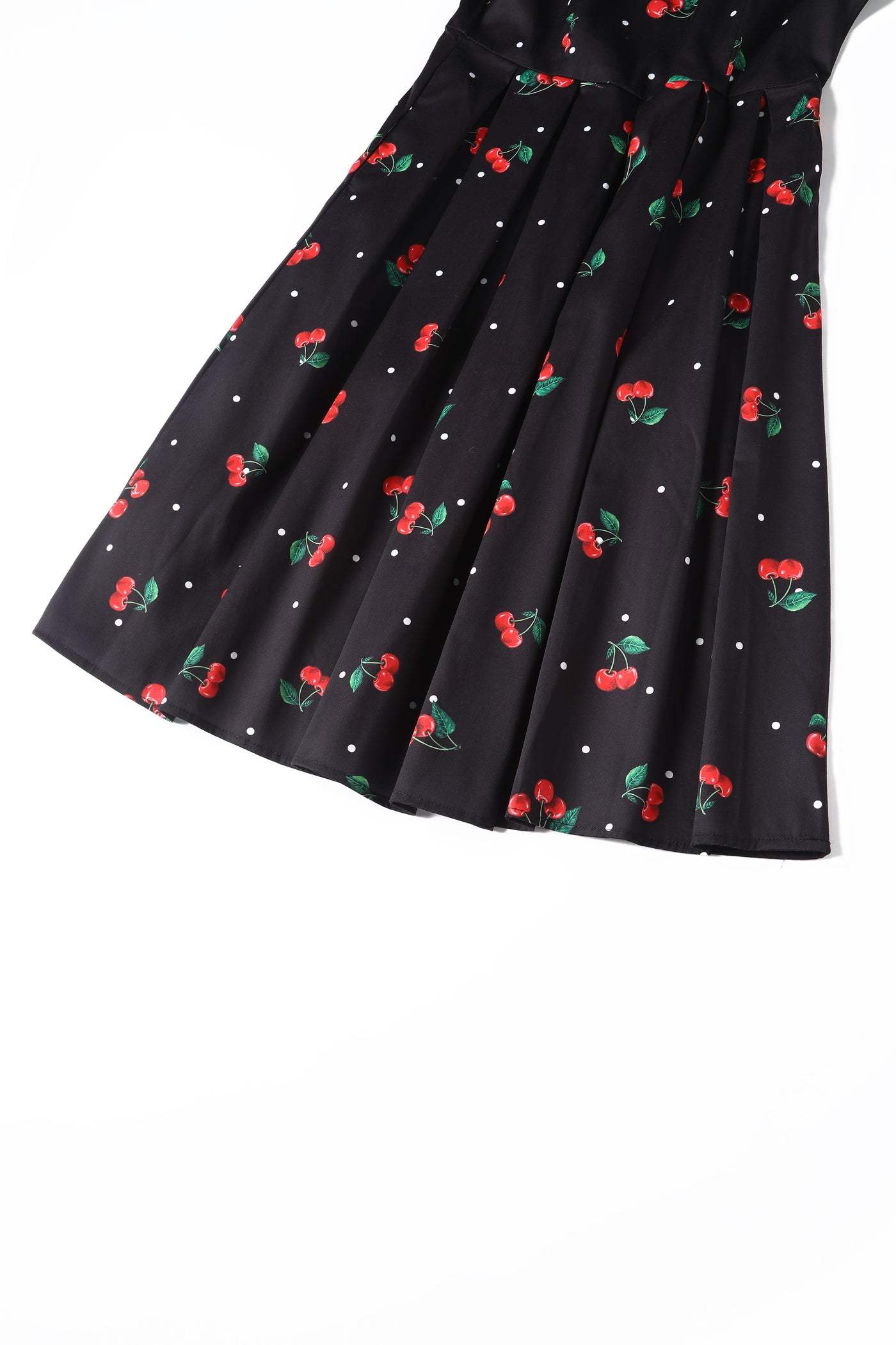 Black Cherry Retro Flared Dress In Cotton