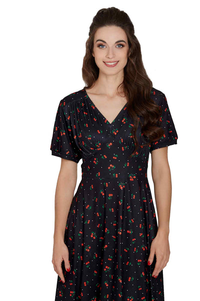 Retro Black Cherry Tea Dress