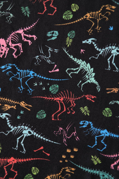 Black Dinosaur Fossil Skeletons Print