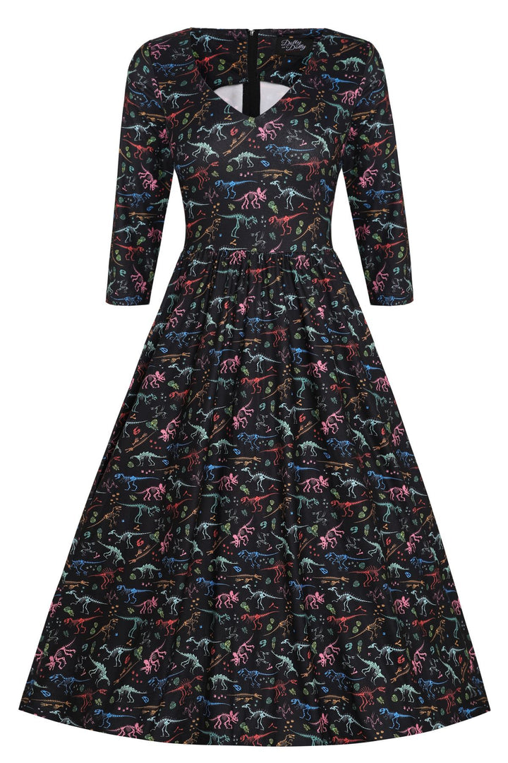Billie Black Dinosaur Skeleton Fossil Dress Billie Black Dinosaur Skeleton Fossil Dress