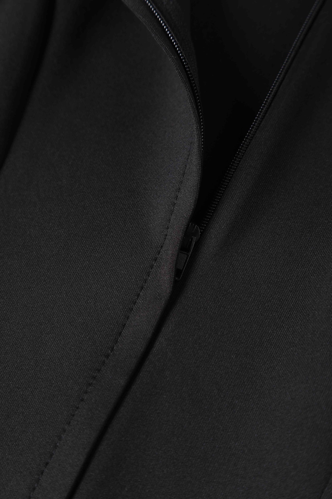 Close up view of Black Fitted Collar Dress