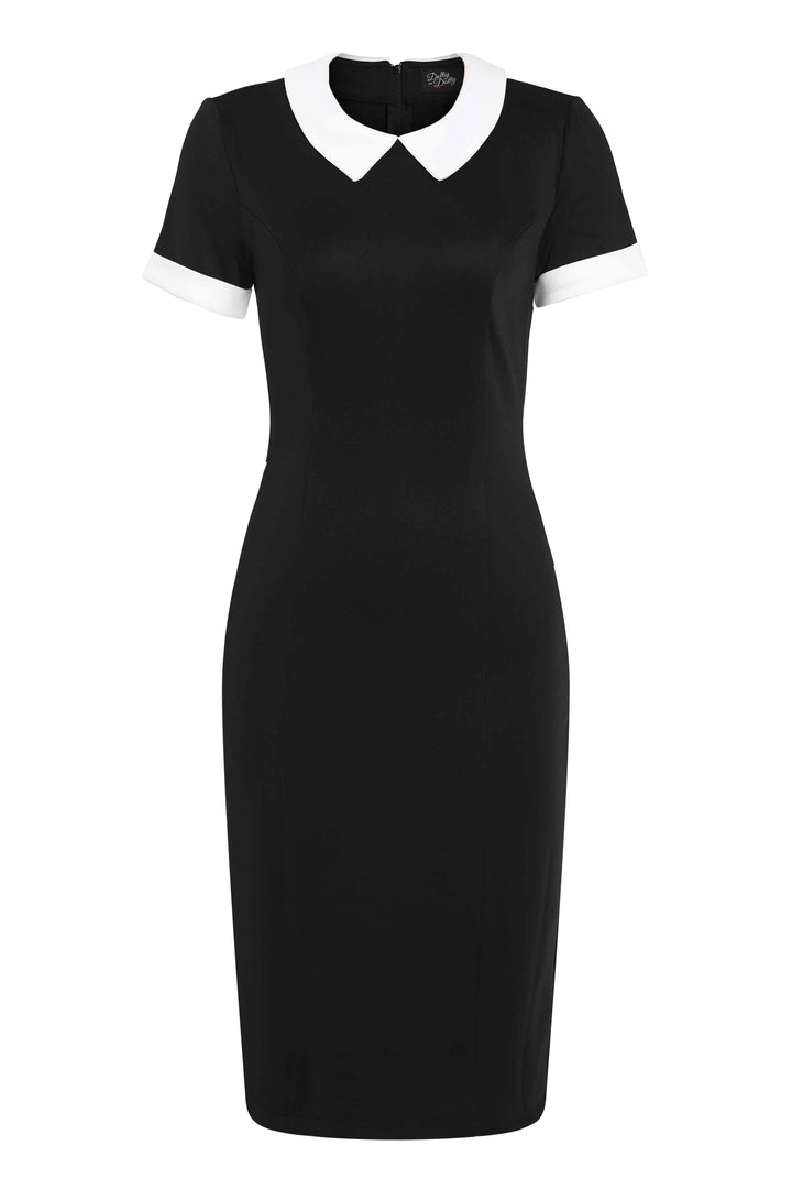 Black and white fitted dress clearance