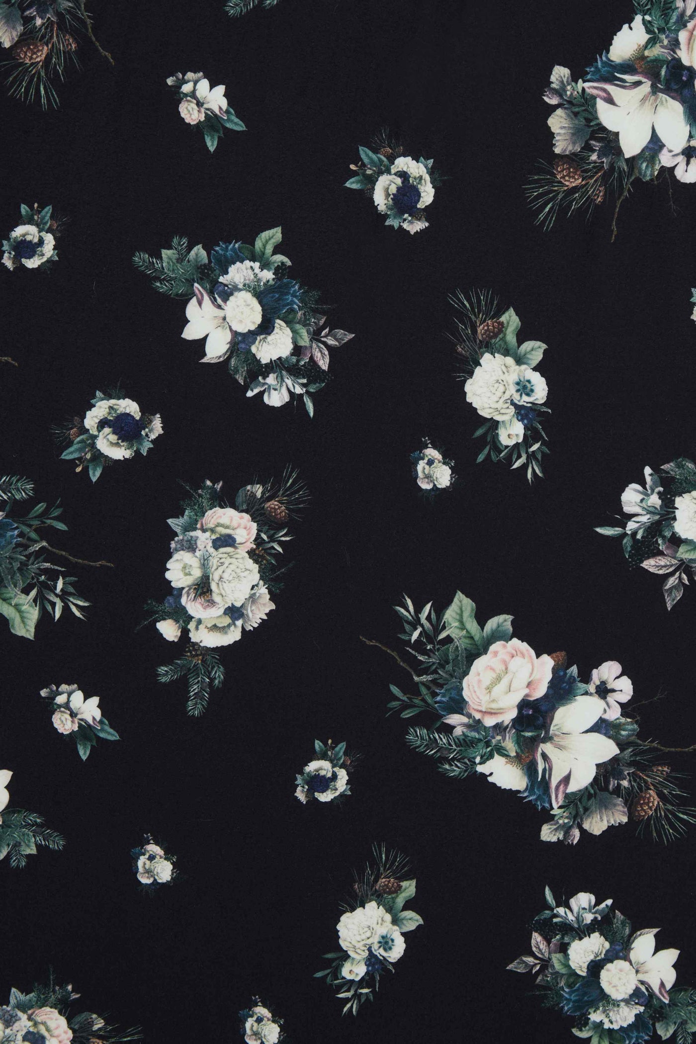 Black Floral Flared Dress
