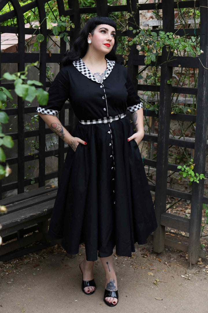 black shirt dress uk Michelle Black Broderie Anglaise Belted Midaxi Shirt Dress