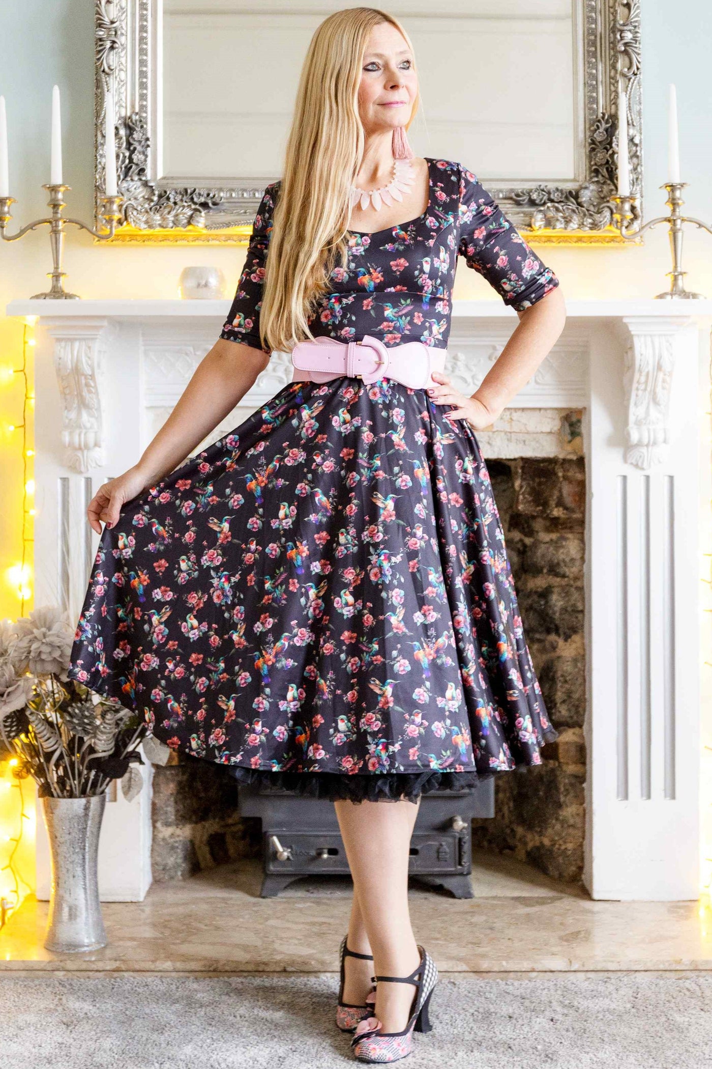 PRE-ORDER: Indigo Denim Hummingbird Dress with Pockets (shipping early June) main image 0