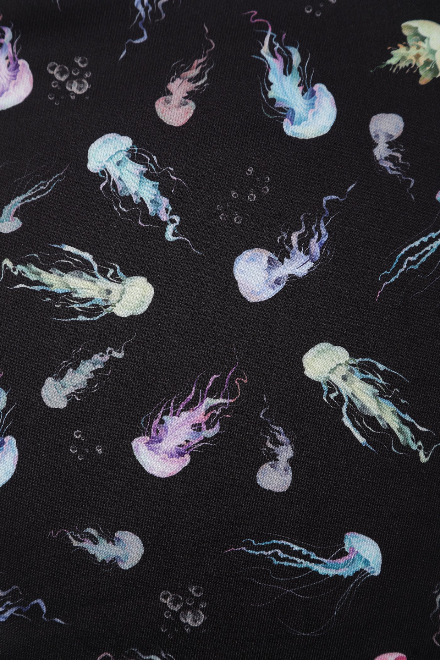 Close up view of Black Jellyfish Swing Dress