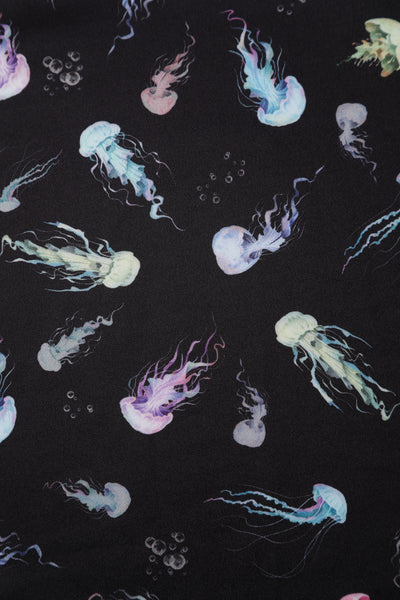 Close up view of Black Jellyfish Swing Dress