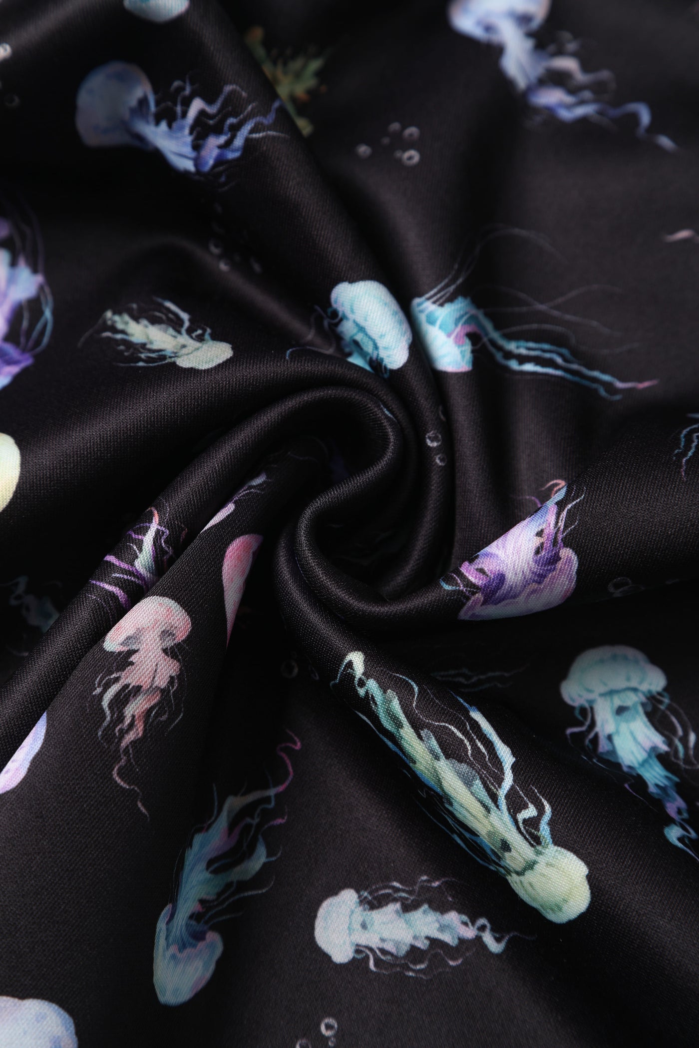 Close up view of Black Jellyfish Swing Dress