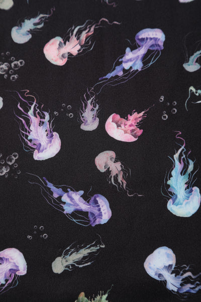 Close up view of Black Jellyfish Swing Dress