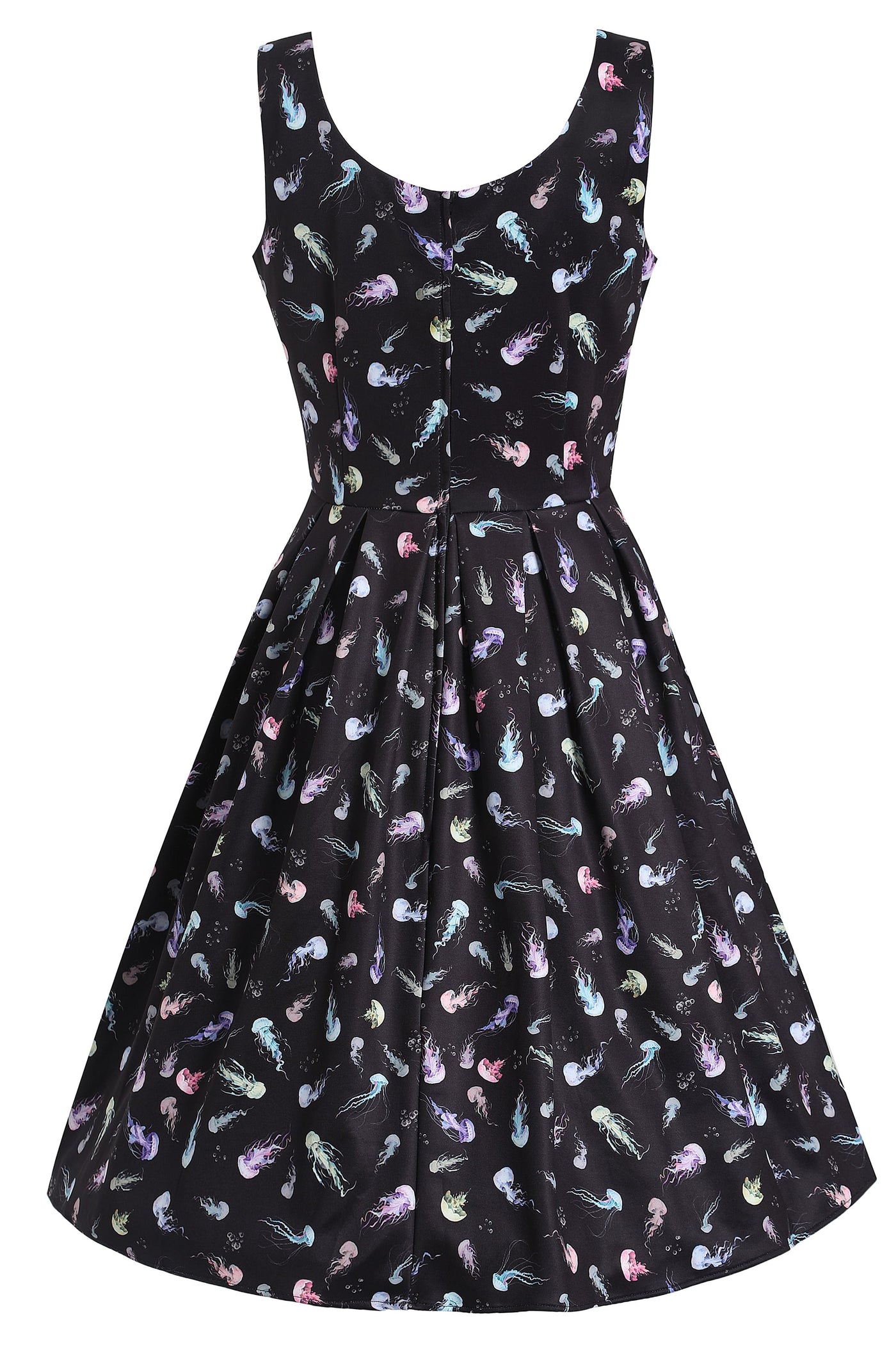 Back view of Black Jellyfish Swing Dress